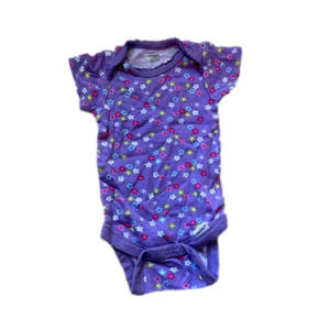 3/$20 onsies 3-6 months short sleeve romper floral purple